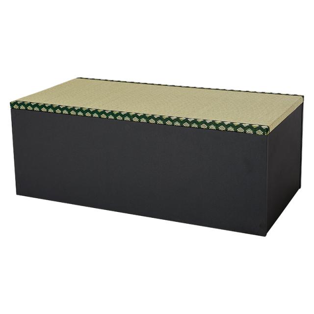 萩原 ハギハラ 畳付き収納スツール 長方形 ハイタイプ 幅120×奥行60×高さ45cm ブラック RUD-1159GR