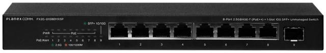 PLANEX プラネックスコミュニケーションズ 8ポート 2.5GBASE-T (PoE++) + 1スロット 10G SFP+ アンマネージドスイッチ FX2G-0108EMXSP_1