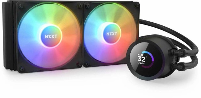 NZXT 液晶搭載水冷CPUクーラー 発光ファン KRAKEN RGB 240 240mm ブラック RL-KR240-B1