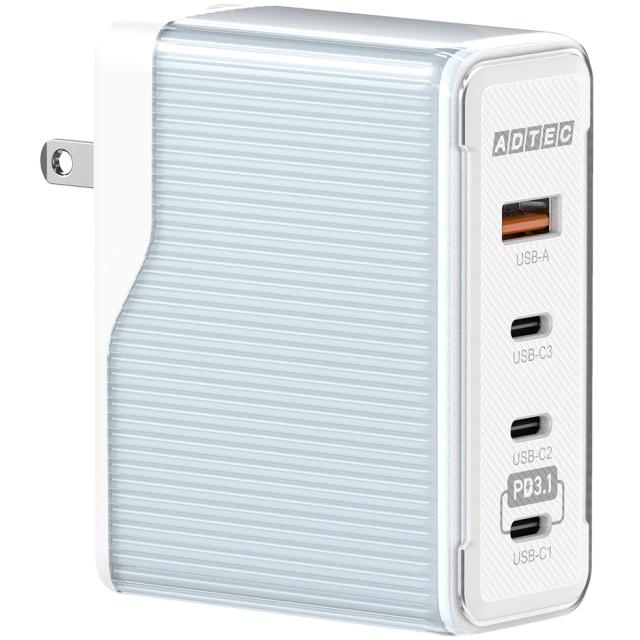 ADTEC アドテック 合計150W PD3.1 単独140W PD充電器 APD-V150AC3-BL パステルブルーの通販は