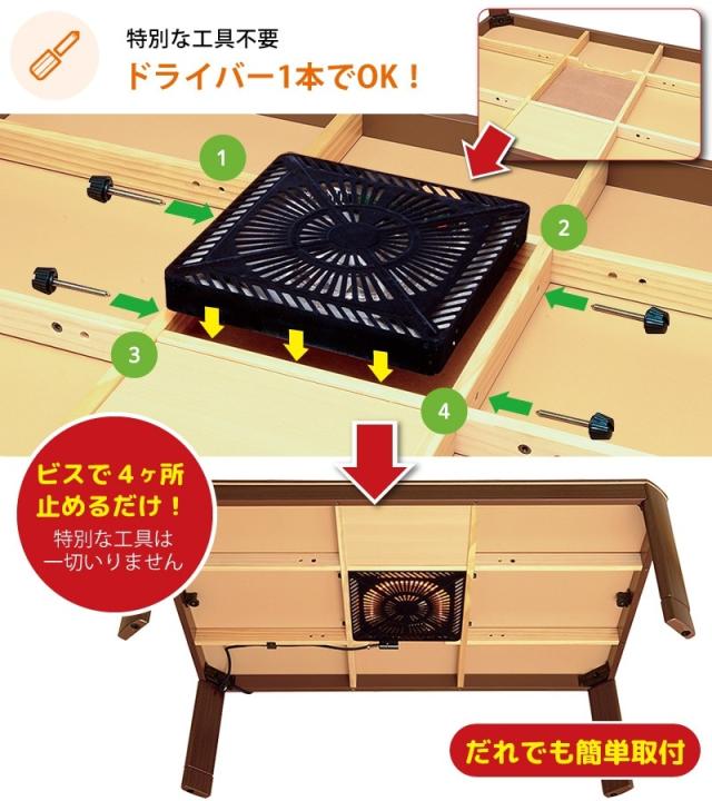 METRO メトロ MCU-501E(DKB) こたつ用U字型カーボンヒーター オレンジヒート 500W_3