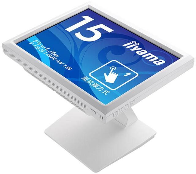 iiyama 飯山 VGA対応 15型タッチパネル液晶ディスプレイ/ホワイト/スピーカー/VA/防塵防滴/抵抗膜 T1531SR-W1S_1