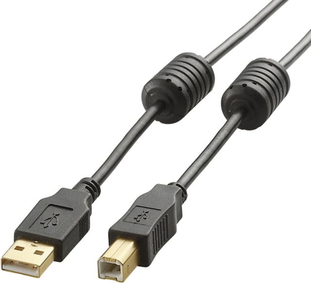 ELECOM エレコム USB2.0ケーブル/フェライトコア付 ABタイプ/1.0m(ブラック) U2C-BF10BK
