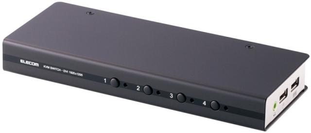ELECOM エレコム DVI対応パソコン自動切替器 4台切替 KVM-DVHDU4