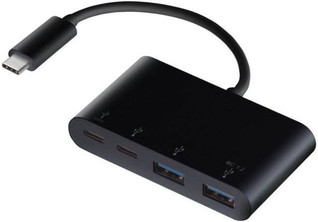 ELECOM エレコム USBHUB/USB3.1(Gen1)/PD対応/Type-Cコネクタ/バスパワー/ブラック U3HC-A423P5BKの通販は
