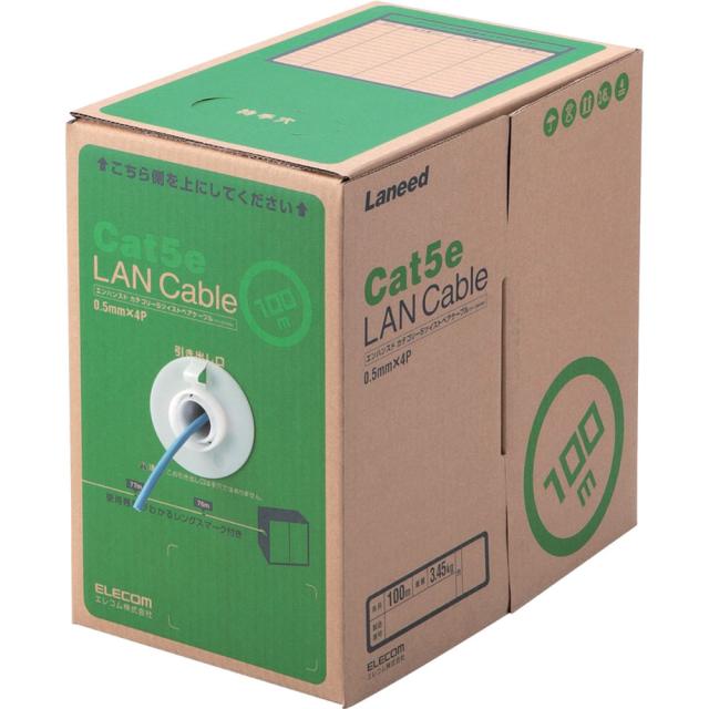 ELECOM エレコム EU RoHS指令準拠LANケーブル CAT5E 100m ブルー LD-CT2/BU100/RS