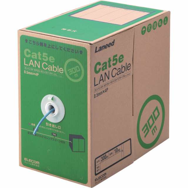 ELECOM エレコム EU RoHS指令準拠LANケーブル CAT5E 300m ブルー LD-CT2/BU300/RS