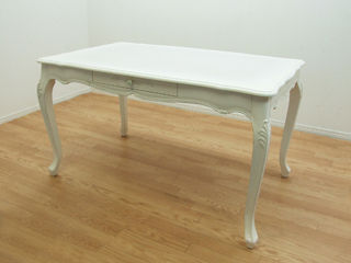 KUROSHIO クロシオ コモ ダイニングテーブル135 92207 ホワイト アンティーク調 ヨーロピアン ハンドメイドの通販は