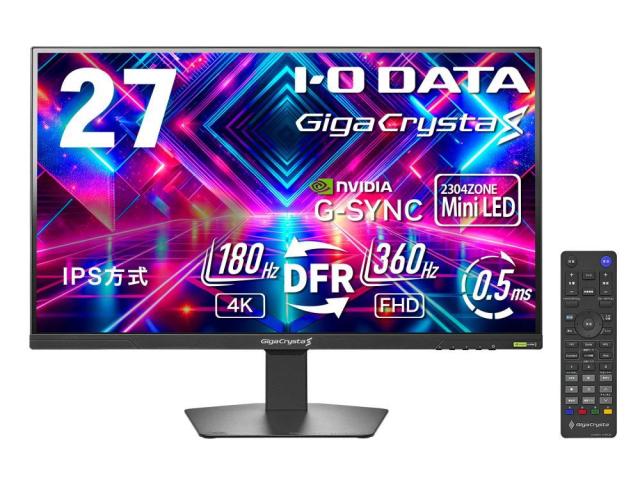 I・O DATA アイ・オー・データ 4K対応 27型ゲーミング液晶ディスプレイ/HDMI×2、DP×1/ブラック/スピーカー/無輝点保証 LCD-GDU271JLAQD