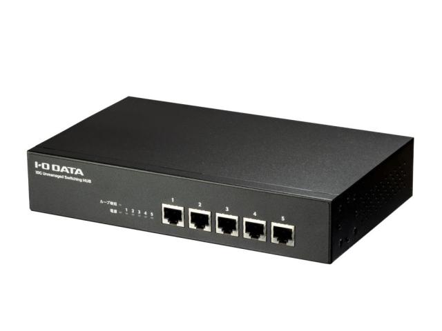 I・O DATA アイオーデータ 内蔵電源＆ファンレス設計 10G対応アンマネージスイッチングハブ 5ポート BSH-XG05