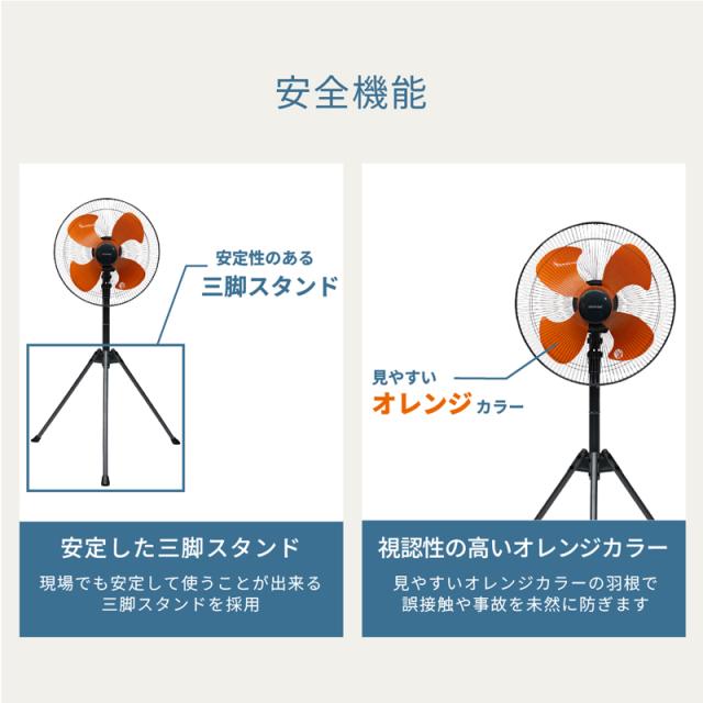 TOYOTOMI トヨトミ 業務用扇風機 ACモーター 45cm4枚羽根 工業用扇風機 FK-45R グレー_9