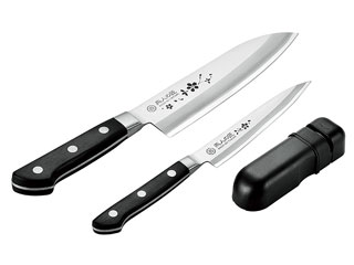 YOKOYAMA よこやま 燕人の匠 桜吟 三徳包丁165mm&ペティナイフ130mm&シャープナーの通販は