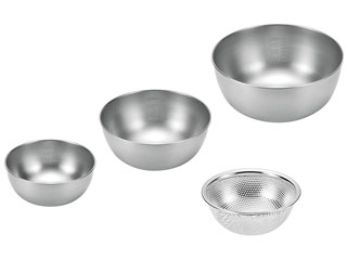 YOKOYAMA よこやま 燕人の匠　ボウル４点セット（ボウル２１ｃｍ＆１８ｃｍ＆１５ｃｍ＆パンチングボウル１５ｃｍ）の通販は 5,233円