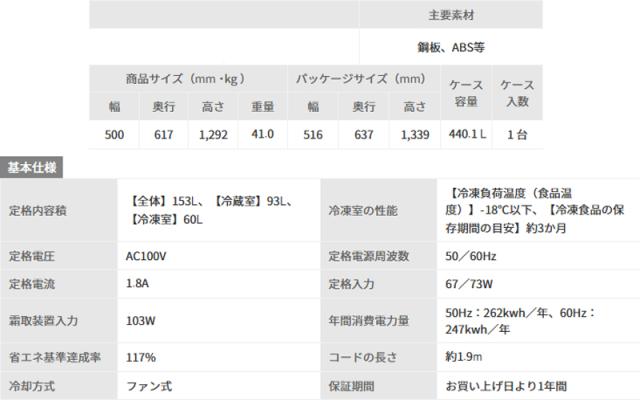 IRIS OHYAMA アイリスオーヤマ 【Ａエリア限定配送】IRSN-15B-W(ホワイト)　冷凍冷蔵庫ファン式【153L・右開き】 IRIS OHYAMA アイリスオーヤマ 【Aエリア限定配送】IRSN-15B-W