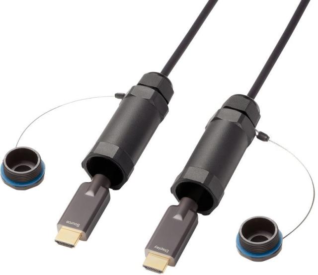 ホーリック 光ファイバー HDMIケーブル 75m メッシュタイプ グレー HH750-607GY ホーリック HH750-607GY 光ファイバー HDMIケーブル 75m FullHD対応