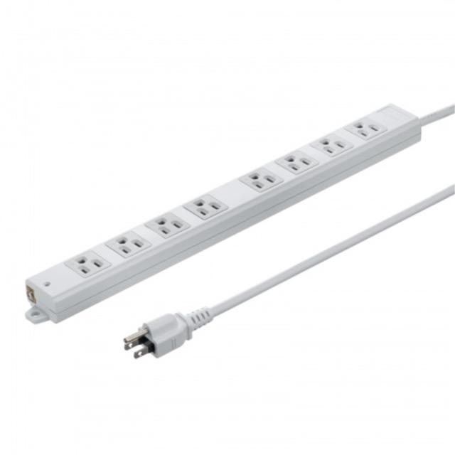 サンワサプライ 工事物件タップ 3P(ノーマルタイプ)・8個口 2m TAP-KS8N-2