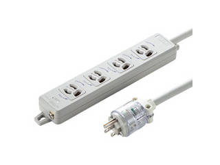 サンワサプライ サンワサプライ 医用接地プラグ付き電源タップ TAP-HPM4-3W