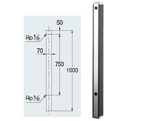 KAKUDAI カクダイ 水栓柱ガルバリウム黒／７０角　624-171の通販は