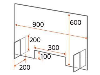 VELOS/ベロス 飛沫感染防止アクリルパーテーション 1面タイプ(窓付)　PEP-961の通販は