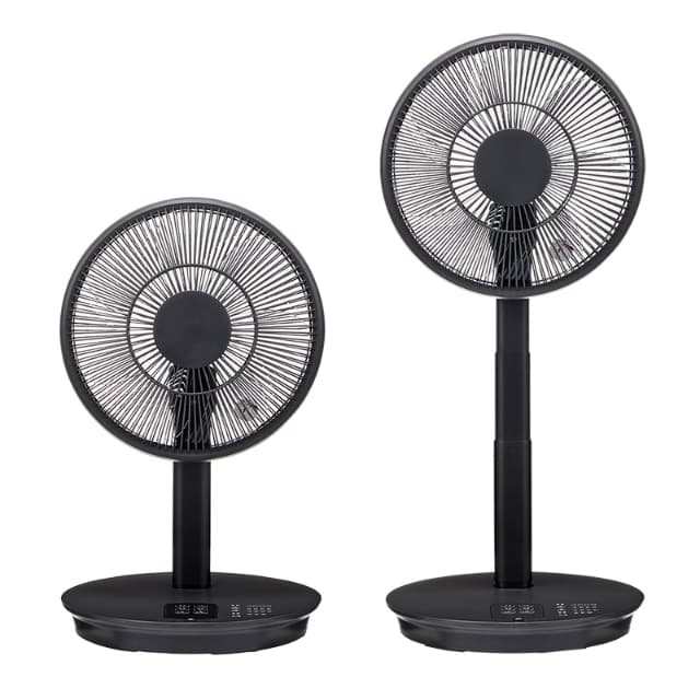YUASA ユアサプライムス リビング扇風機 DCモーター 30cm7枚羽根 コンパクト収納 リモコン付き YT-D3493GFR H グレー