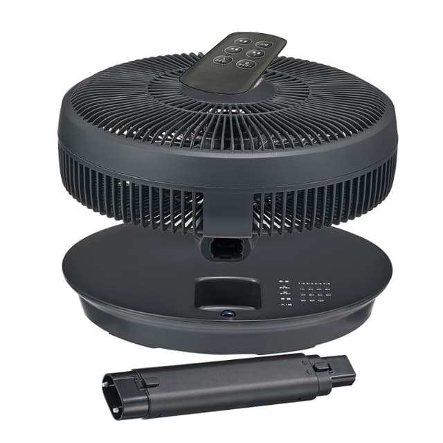 YUASA ユアサプライムス リビング扇風機 DCモーター 30cm7枚羽根 コンパクト収納 リモコン付き YT-D3493GFR H グレー