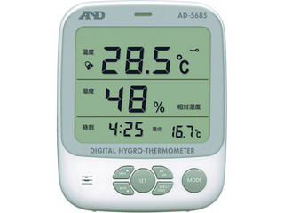 A&D/エー・アンド・デイ 【代引不可】温湿度計(WBGT、VH、DEW表示付) AD5685 一般(ISO)校正付(検査成績書+トレサビリティ体系図)の通販は 23,553円
