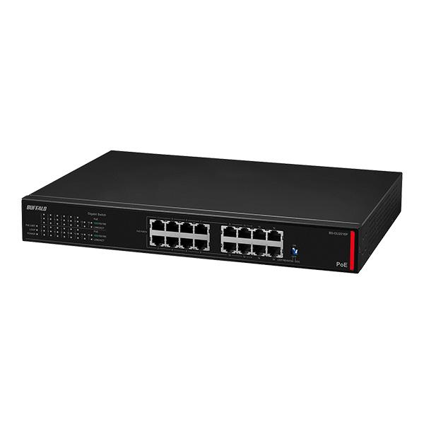 BUFFALO バッファロー 法人向け レイヤー2 Giga アンマネージPoEスイッチ 16ポート 最長5年保証 BS-GU2216P