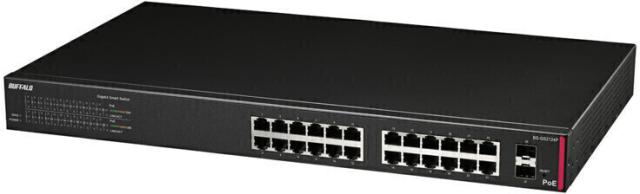 BUFFALO バッファロー 法人向け レイヤー2 Giga PoE スマートスイッチ ブラック 24ポート BS-GS2124P