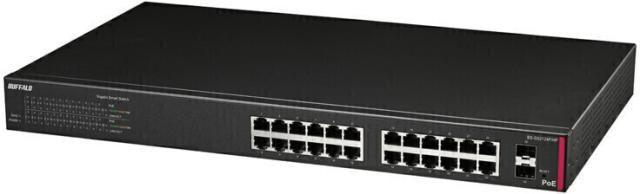 BUFFALO バッファロー 法人向け レイヤー2 Giga PoE スマートスイッチ ブラック 24ポート BS-GS2124P/HP