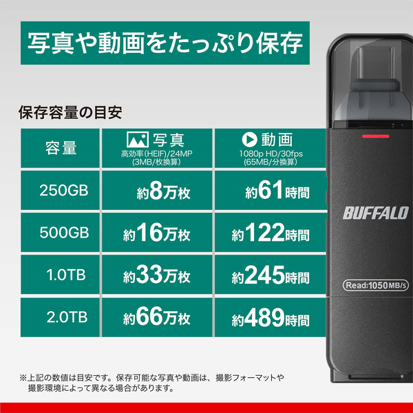 BUFFALO バッファロー USB 3.2(Gen2) Type-C/Type-A両対応 スティック 