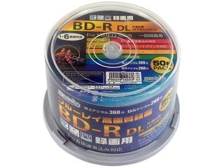 HIDISC/ハイディスク 録画用BD-R DL 50GB 1-6倍速対応 50枚 HDBDRDL260RP50