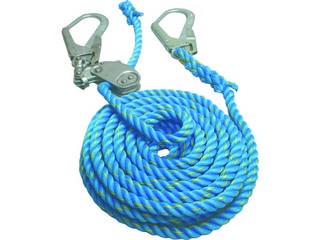 MATSUURA まつうら工業 青色ニューテトロン水平親綱 16mmΦ×20m 両端フック、片側緊張器付 NEW-TETORON-WF1620BLUEの通販は