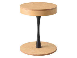 東谷/あづまや 直径40×高さ49cm 天然木 オーク＆ラバーウッド サイドテーブル 収納付き ナチュラル PT-617の通販は 7,221円