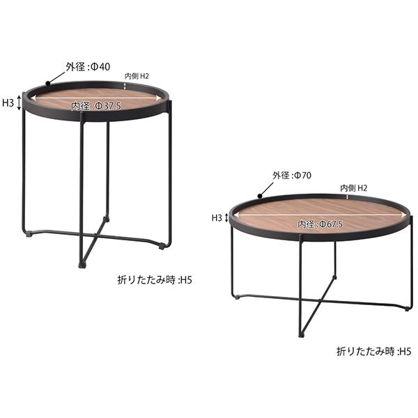 東谷 ROOM ESSENCE ラウンド トレーテーブル L 73×73cm ミラー CIR-502MR_1