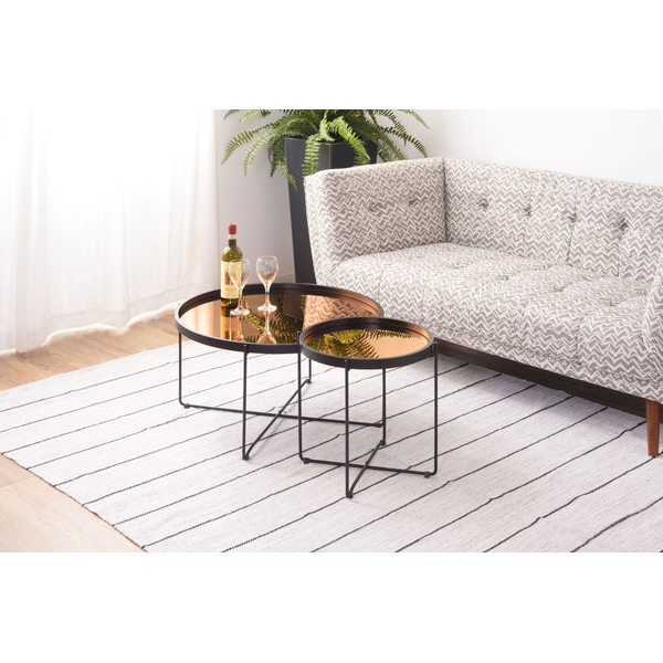 東谷 ROOM ESSENCE ラウンド トレーテーブル L 73×73cm ミラー CIR-502MR_16
