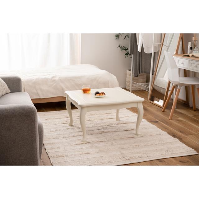 東谷 ROOM ESSENCE 天板70×70cm 猫脚こたつ 正方形 ホワイト KT-411WH センターテーブル_4