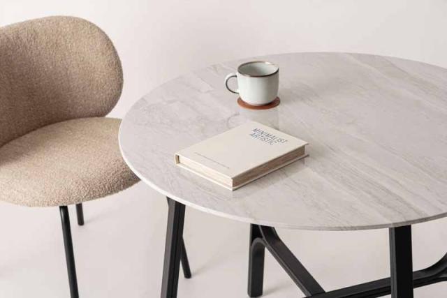 東谷 ROOM ESSENCE ラウンドテーブル ライトグレー PT-787LGY