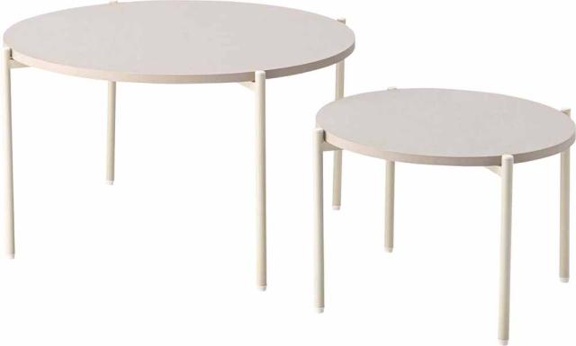 東谷 ROOM ESSENCE ラウンド ネストテーブル ライトベージュ COU-002LBE