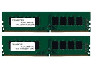 Princeton プリンストン デスクトップPC用増設メモリ 32GB (16GB 2枚組) PC4-21300(DDR4-2666) 288PIN UDIMM PDD4/2666-16GX2