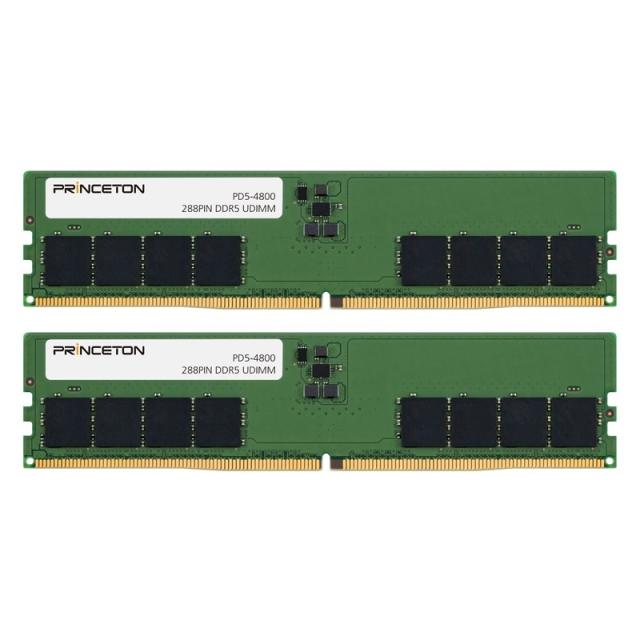 Princeton プリンストン DDR5-4800(PC5-4800)対応 増設用メモリーモジュール 16GB(8GB 2枚組) デスクトップPC用 PD5-4800-8GX2