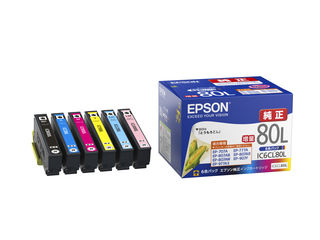 EPSON エプソン 【純正】インクカートリッジ/増量タイプ（6色パック） IC6CL80L 【とうもろこし】