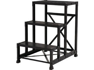 TRUSCO/トラスコ中山 【時間帯指定不可】作業用踏台 アルミ製・高強度タイプ 3段 ブラック TSF-369-BK