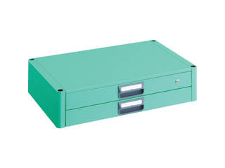 TRUSCO/トラスコ中山 【代引不可】フェニックスワゴン 2段引出 750X500 ヤンググリーン PEW-75X-YG