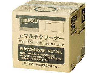 TRUSCO/トラスコ中山 【代引不可】αマルチクリーナー 20L (1個=1箱) ALP-MPCB