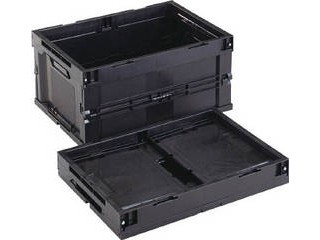 TRUSCO/トラスコ中山 導電性折り畳みコンテナ 40L 黒 CR-S40-EAの通販は