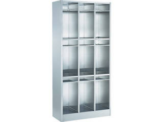 TRUSCO/トラスコ中山 【代引不可】SUS304長靴ロッカー ロングタイプ中棚付 3列3段 SLNG-9-33Tの通販は 213,433円