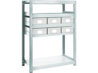 TRUSCO/トラスコ中山 【代引不可】M2型軽中量棚 H1200 スチール引出付 大X6 M2-4345-B6の通販は