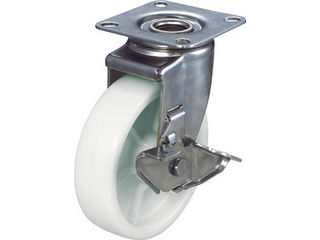 TRUSCO トラスコ中山 ナイロンキャスター ステンレス金具 自在ストッパー付 Φ200 TYSNJ-200S