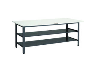 TRUSCO/トラスコ中山 【代引不可】LEWR型作業台 1800X900XH740 全面棚2段付 LEWR-1809LTWの通販は 80,894円