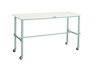 TRUSCO/トラスコ中山 【代引不可】AEM型高さ調整作業台 1500X750 75φ車輪付 ホワイト色 AEM-1500C75 Wの通販は 29,437円